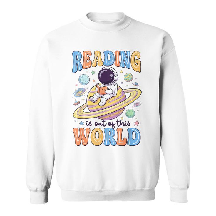 Reading Out Of The World Book Lover Reading Boys Girls Kids Sweatshirt