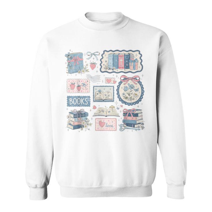 Retro Bookish Love Collage Book Lover Librarian Scrapbook Sweatshirt