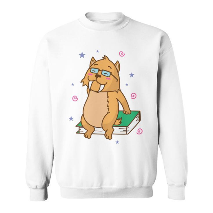 Sabre-Toothed Tiger Loves Books Wildcat Sweatshirt