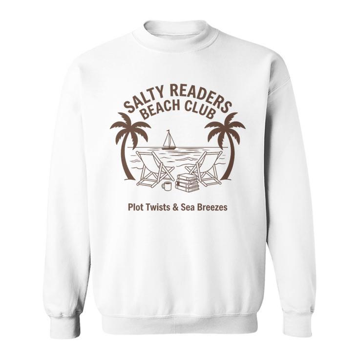 Salty Readers Beach Club Books Plot Twists & Sea Breezes Premium Tri-Blend Sweatshirt