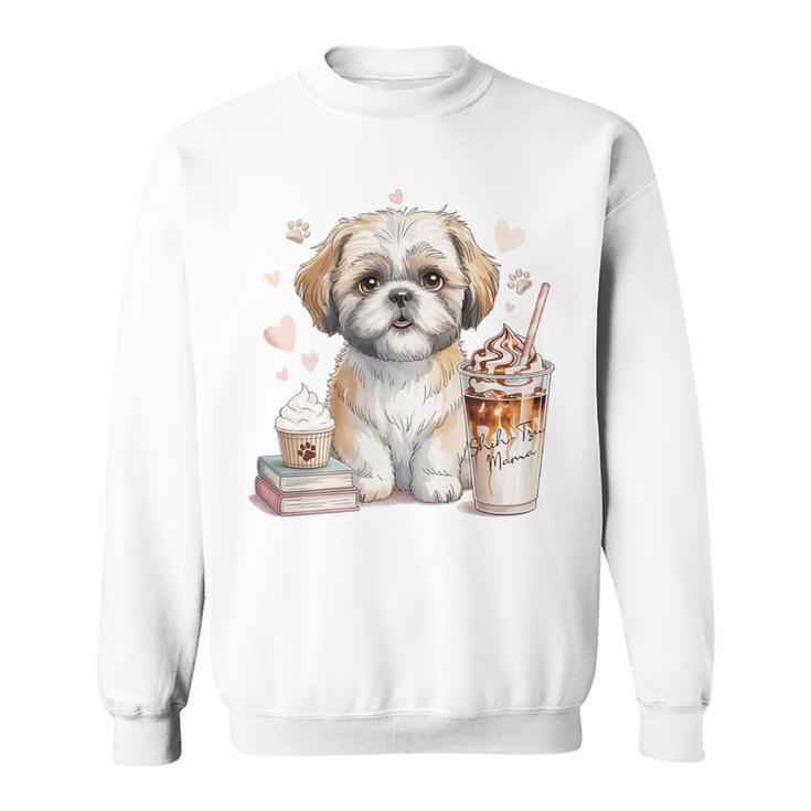 Shih Tzu Treats Books And Coffee Shih-Tzu For Dog Moms Premium Tri-Blend Sweatshirt