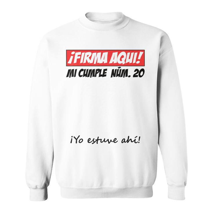 Signature Aqui 20th Birthday I Guest Book Sweatshirt