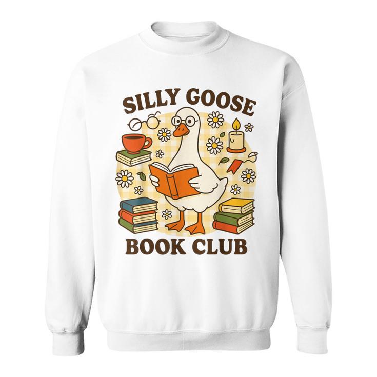 Silly Goose Book Club Cozy Reading Humor Sweatshirt