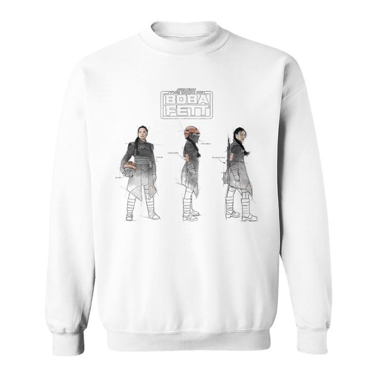 Star Wars The Book Of Boba Fett Fennec Painted Sketches Sweatshirt