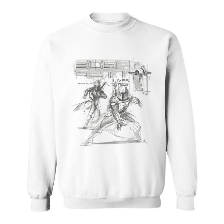 Star Wars The Book Of Boba Fett Group Shot Lives Sketch Sweatshirt