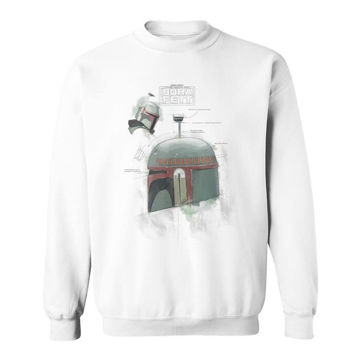 Star Wars The Book Of Boba Fett Helmet Schematic V-1 Sweatshirt