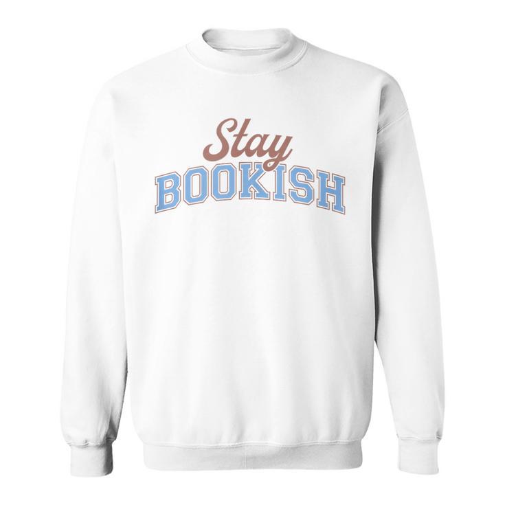 Stay Bookish Retro Varsity Librarian Book Reader Sweatshirt