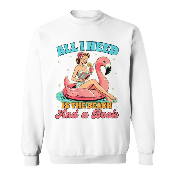 Summer Reading Book Lover All Need Is The Beach & A Book Premium Tri-Blend Sweatshirt