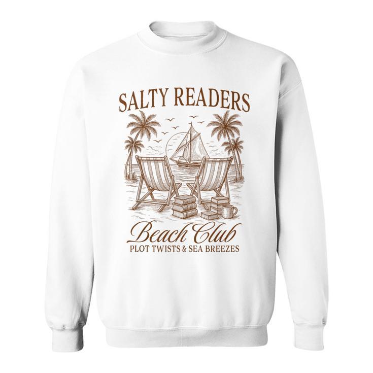 Summer Vibes Reading Book Lover Salty Readers Beach Club Sweatshirt