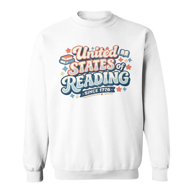 United States Of Reading Patriotic Book Lover Premium Tri-Blend Sweatshirt