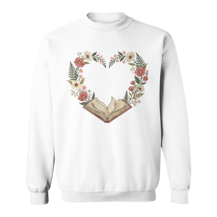 Vintage Book Lover Valentine Heart Premium Tri-Blend Sweatshirt