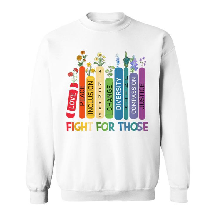 Women Book Flower Fight For Those Without Your Privilege Sweatshirt