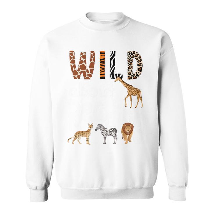 Zoo Animals Wild About Reading Books Reader Lover Librarian Premium Tri-Blend Sweatshirt