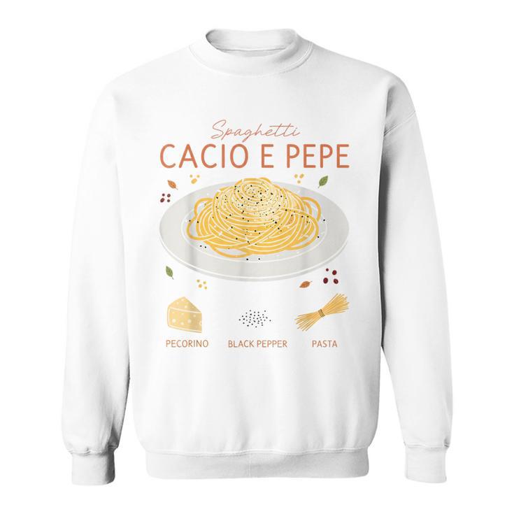 スパゲッティ カシオ エ ペペ 伝統的なイタリア料理 レシピ ティー スウェットシャツ