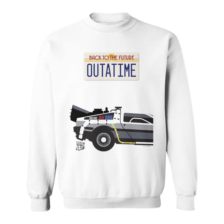 バック・トゥ・ザ・フューチャー Outatime ナンバープレート 長袖tシャツ スウェットシャツ
