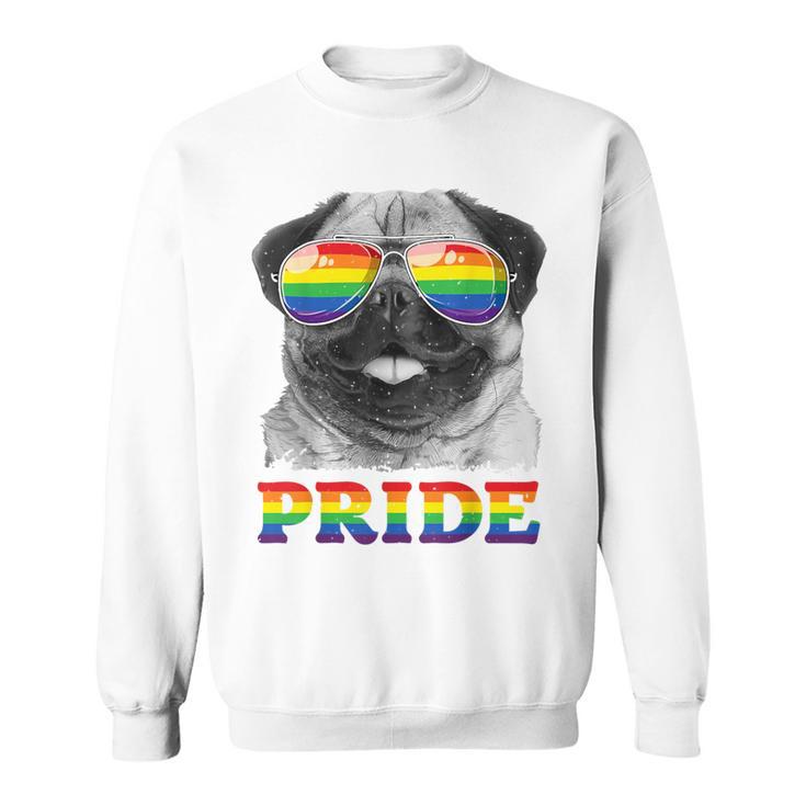 パグ ゲイプライド Lgbt レインボーフラッグ サングラス Lgbtq ギフト 犬 スウェットシャツ