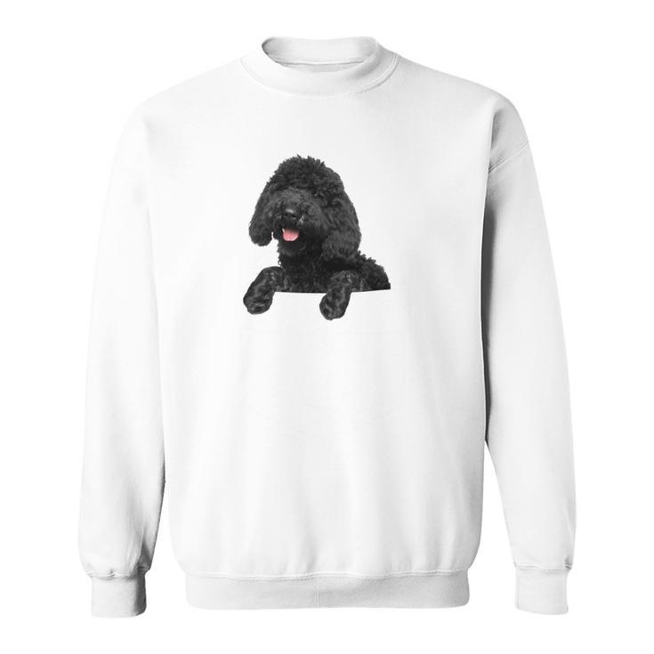 ブラックラブラドゥードル ポケット入り ラブラドゥードル犬愛好家 長袖tシャツ スウェットシャツ