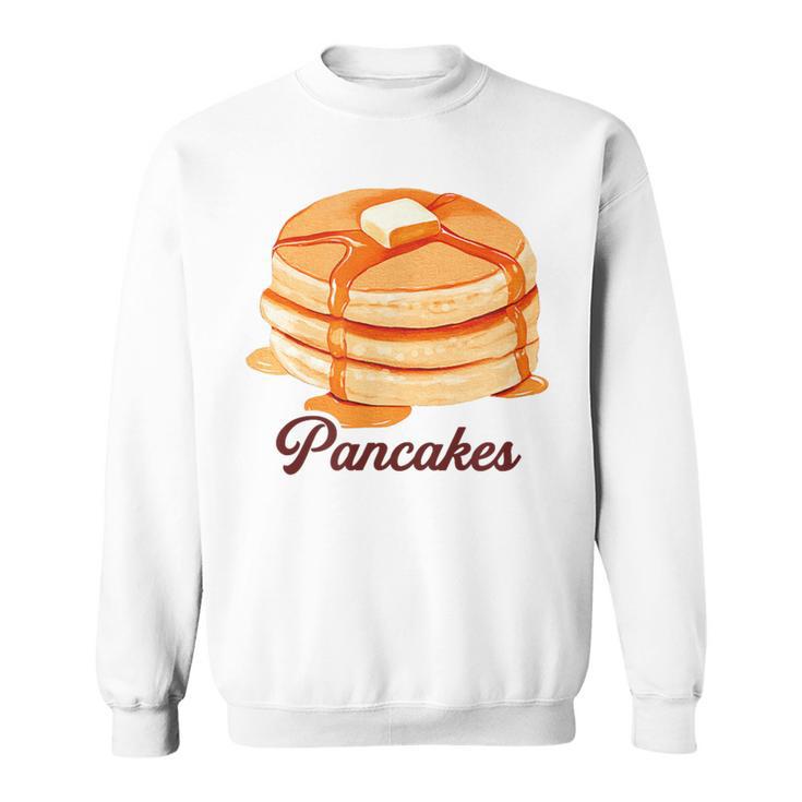 ホットケーキ パンケーキ Pancakes バター はちみつ イラスト 喫茶店 洋菓子 レトロ 水彩 綺麗 かわいい スウェットシャツ