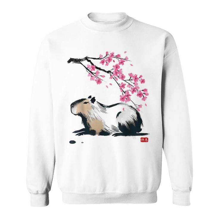 日本のカピバラ・桜美的カピバラ スウェットシャツ
