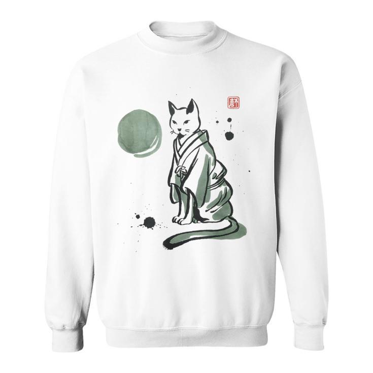 猫 和 着物 日本 伝統 ママ パパ キッズ スウェットシャツ