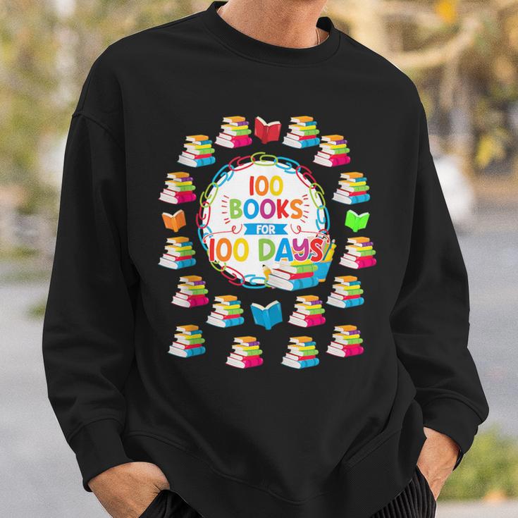 100 Books For 100 Days 100th Day Of School Top Teacher Kid Sweatshirt Gifts for Him