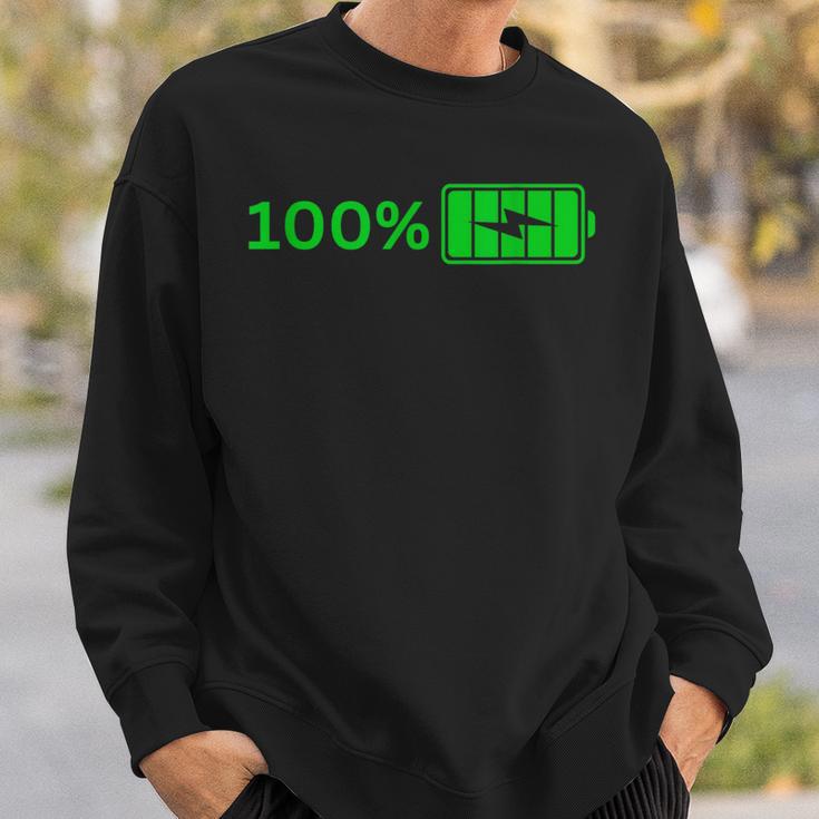 100バッテリー – 100バッテリー I おもしろい 高エネルギーパーセント スウェットシャツ 彼への贈り物
