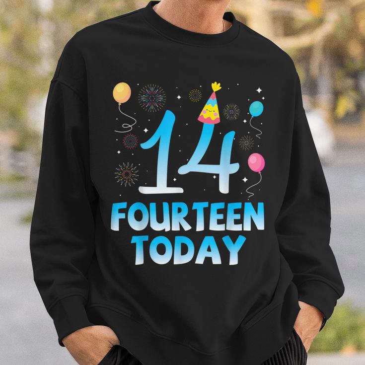 14歳今日私にお誕生日おめでとう彼彼女の息子娘 スウェットシャツ 彼への贈り物