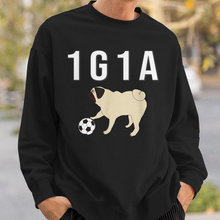 1G1a Pug くるりん尻尾のパグ おもしろ スウェットシャツ 彼への贈り物