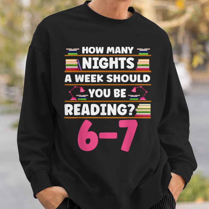 6 7 Meme Book Lover Teachers Bookish Men Women Kids Sweatshirt Gifts for Him