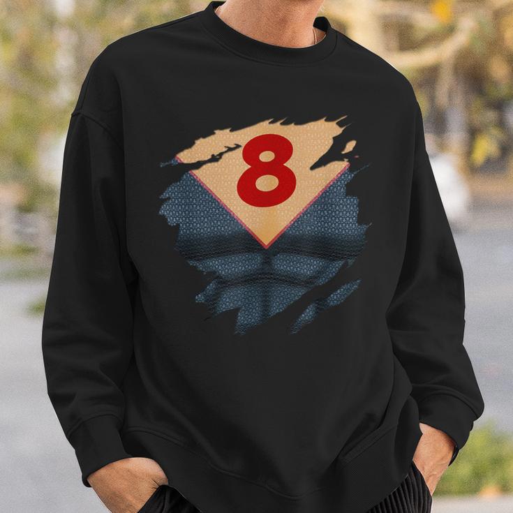 8th Birthday Comic Book Superhero Born In 2017 Sweatshirt Gifts for Him