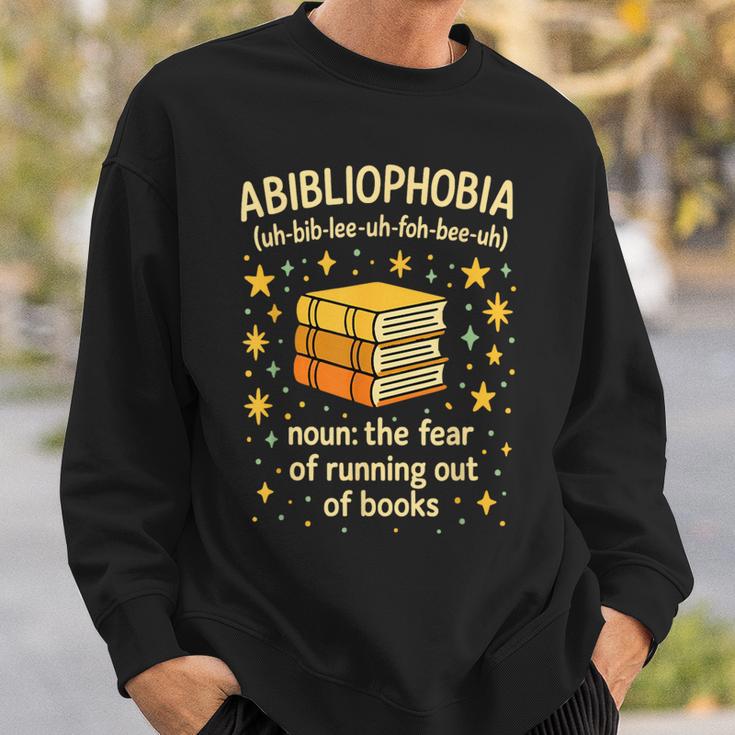 Abibliophobia Book Lover Reading Humor Graphic Sweatshirt Gifts for Him