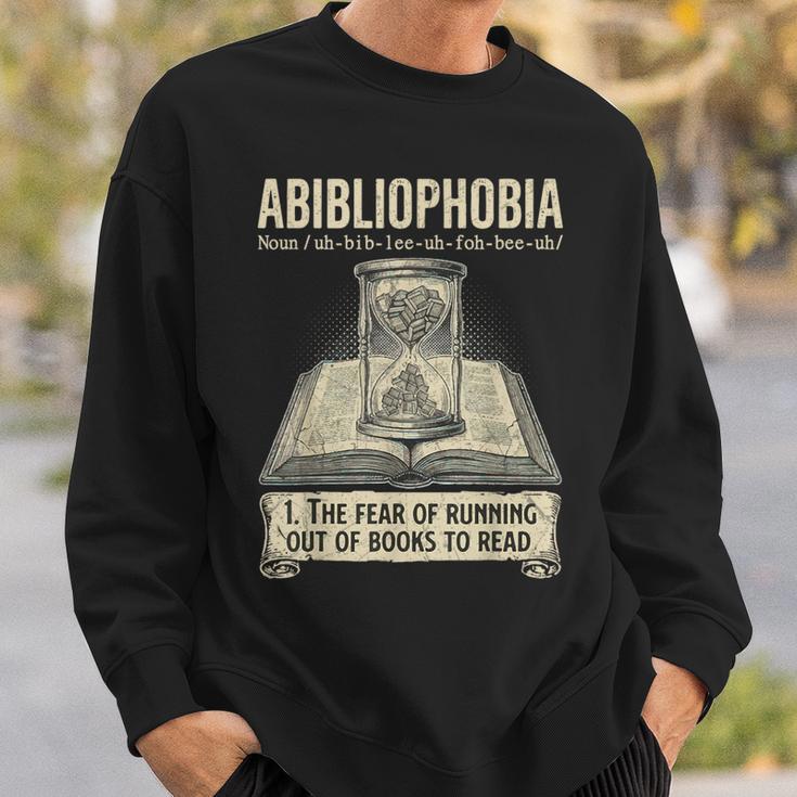 Abibliophobia Reading Bookworm Books Reader Sweatshirt Gifts for Him