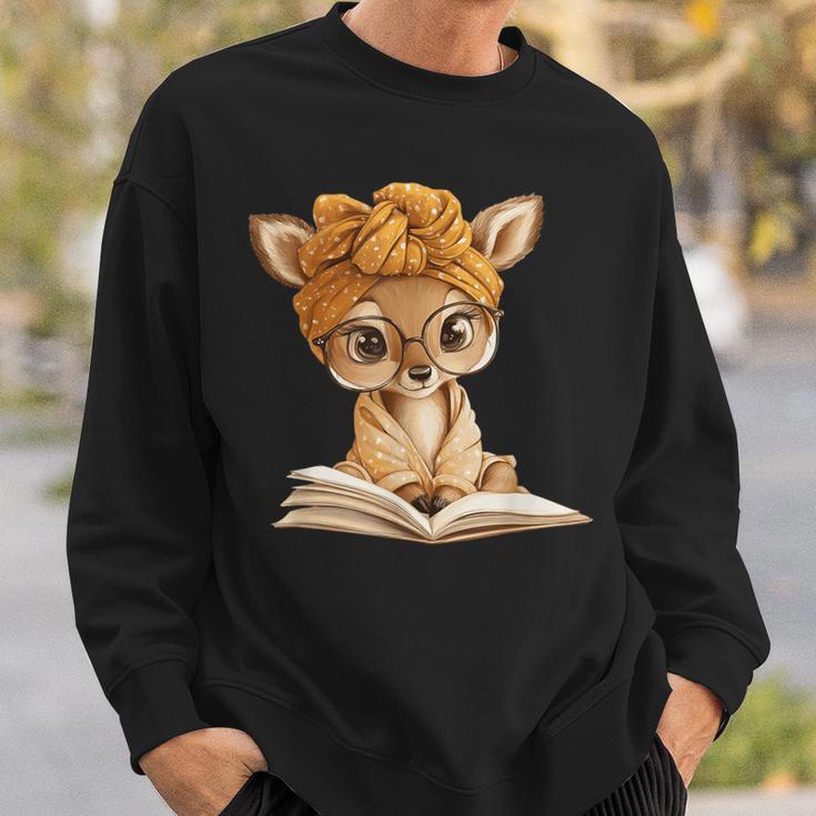 Adorable Fawn Reading Book Lover With Sweatshirt Gifts for Him