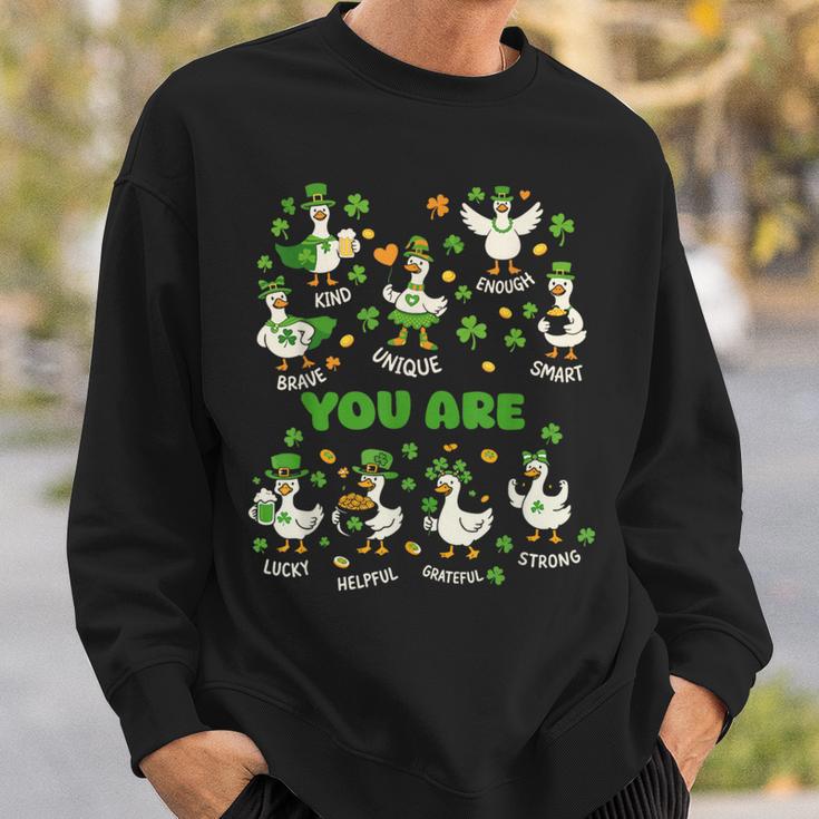 You Are Affirmations Goose StPatrick's Day Book Teacher Sweatshirt Gifts for Him