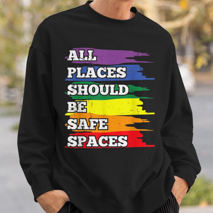 All Placeshould Beafepaces ゲイプライド 同盟国 Lgbtq Month スウェットシャツ 彼への贈り物