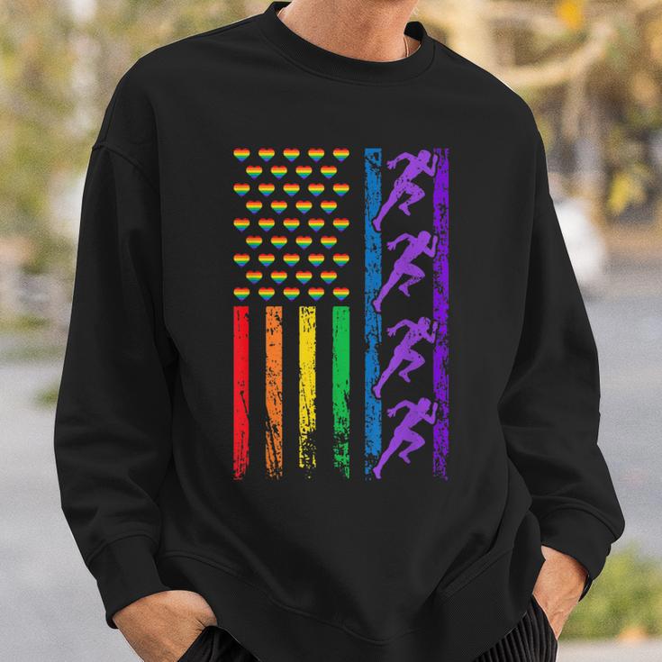 Americanports レインボーフラッグ Lgbt プライド 陸上競技 スウェットシャツ 彼への贈り物
