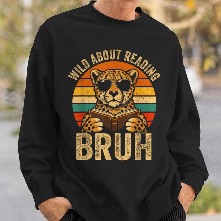 Animal Print Clothes Wild About Reading Bruh Kids Book Lover Sweatshirt Gifts for Him