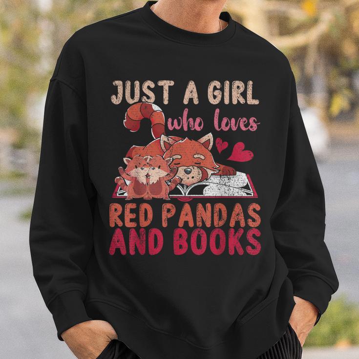 Animal Just A Girl Who Loves Red Pandas And Books Reading Sweatshirt Gifts for Him