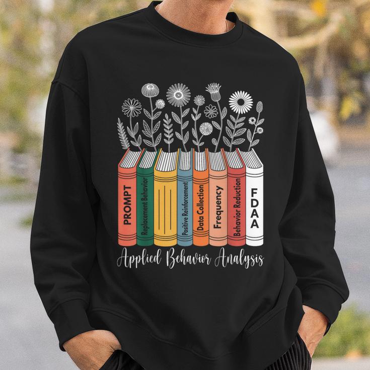 Applied Behavior Analysis ABA Therapist Floral Books Sweatshirt Gifts for Him