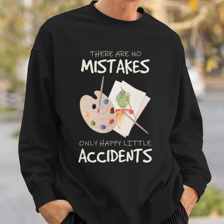 Artist Mistakes Happy Accidents アートパレット 絵画 引用 長袖tシャツ スウェットシャツ 彼への贈り物