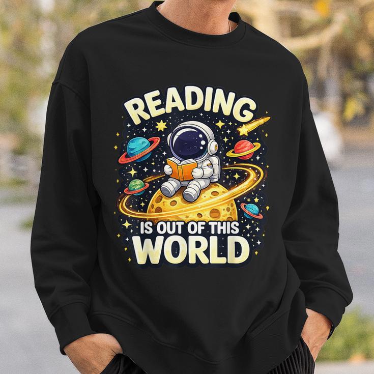Astronaut Reading Book Lover Space For Men Women Kid Sweatshirt Gifts for Him