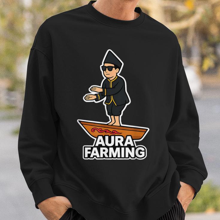 Aura Farming オーラ ウェーブ インドネシアボート ミーム エネルギー バイブ スウェットシャツ 彼への贈り物