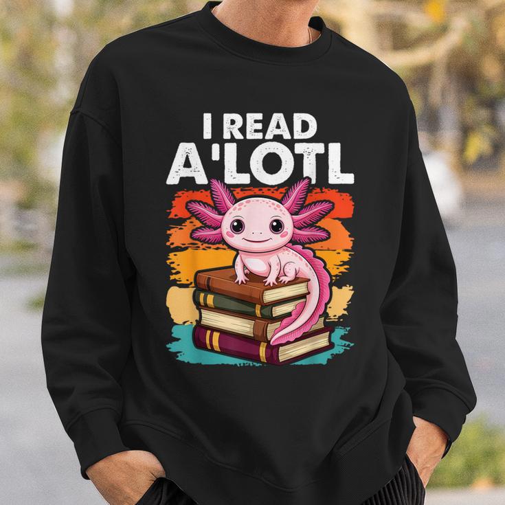 Axolotl Book Lover Librarian Reading Library Readers Sweatshirt Gifts for Him