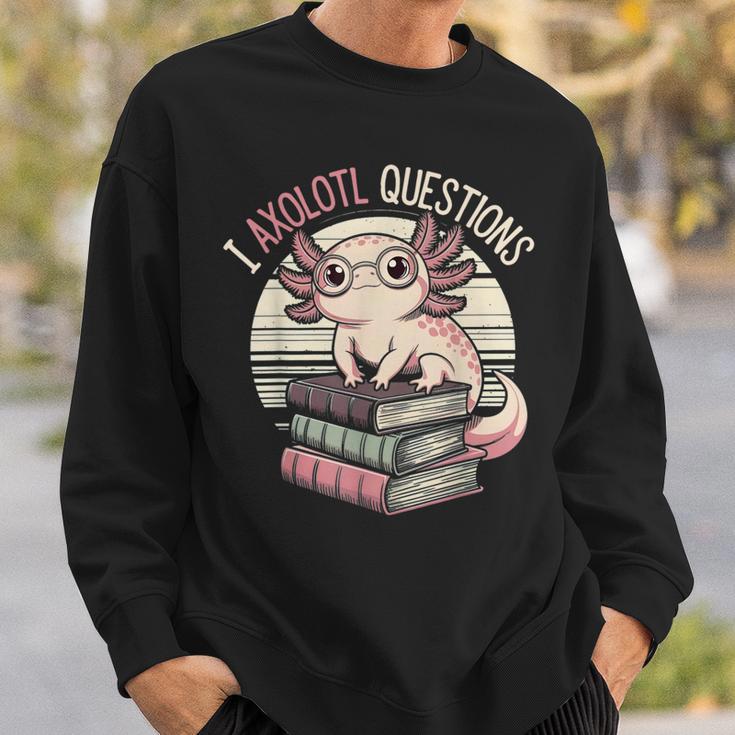 I Axolotl Questions Cute Reading Book Bookworm Librarian Sweatshirt Gifts for Him
