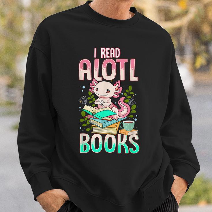 Axolotl Shirts For Girls Book Lover Cute I Read Alotl Books Sweatshirt Gifts for Him