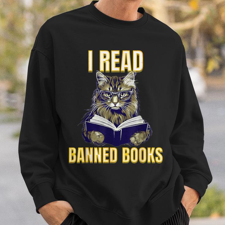 Banned Books Cat Reader Anti-Censorship Sweatshirt Gifts for Him Banned Books Cat Reader Anti-Censorship Sweatshirt Gifts for Him