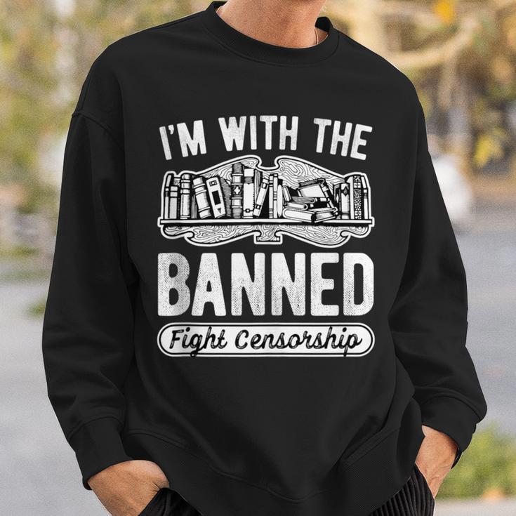 Banned Books Fight Censorship I'm With The Banned Book Pun Sweatshirt Gifts for Him Banned Books Fight Censorship I'm With The Banned Book Pun Sweatshirt Gifts for Him