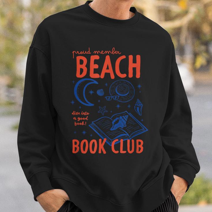 Beach Book Club Girl Summer Bookish Beach Day Librarian Sweatshirt Gifts for Him