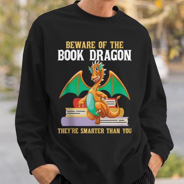 Beware Of The Book Dragon Mythical Creatures Sweatshirt Gifts for Him Beware Of The Book Dragon Mythical Creatures Sweatshirt Gifts for Him