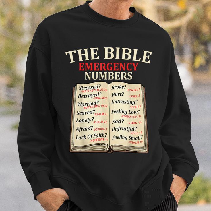 The Bible Book Of Emergency Numbers Religious Christian Sweatshirt Gifts for Him